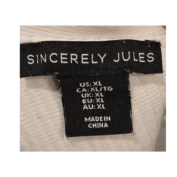 Sincerely Jules Ribbed Knit Halter Top Criss-Cross Neckline Cropped White XL - Picture 6 of 9